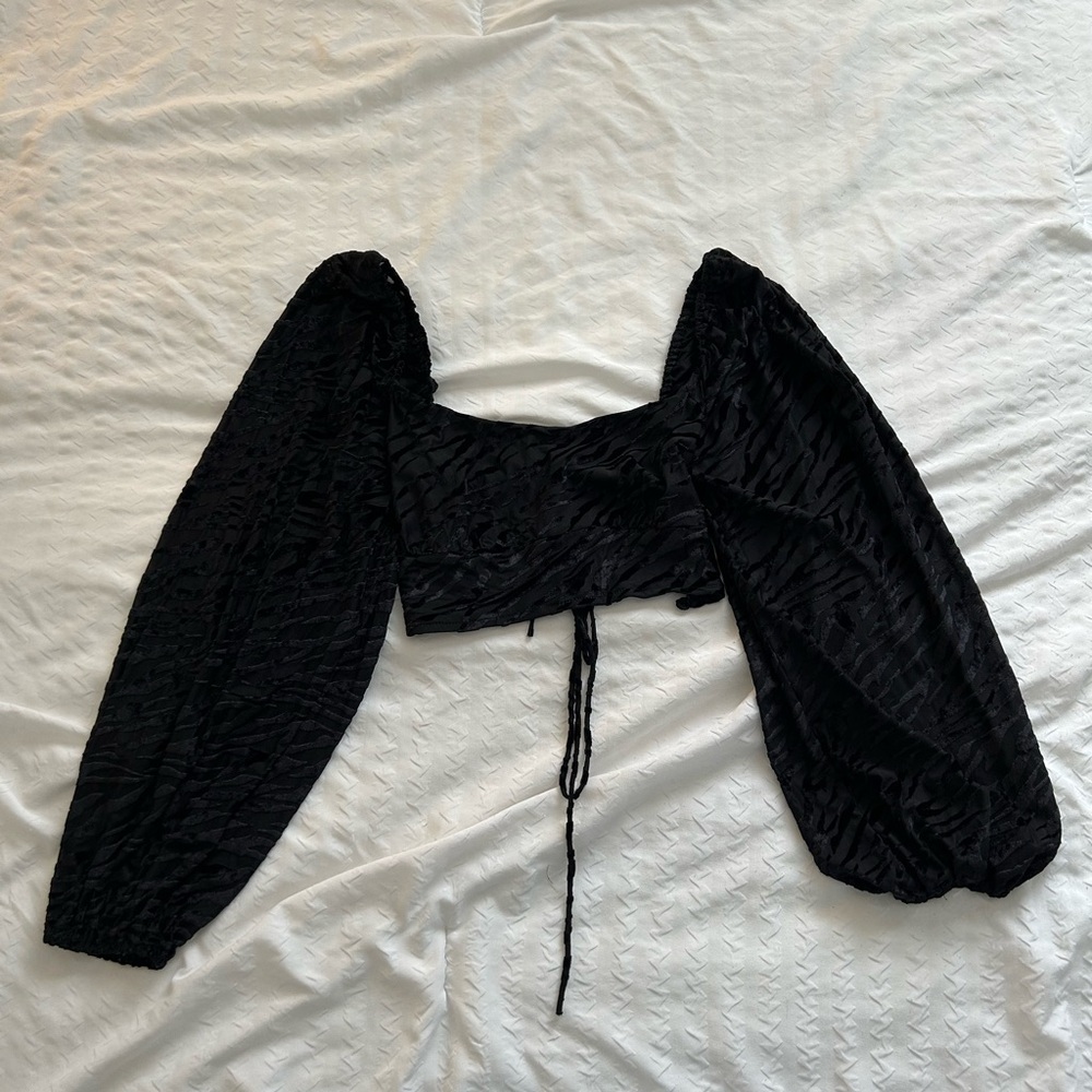Emory Park Black Textured Blouse